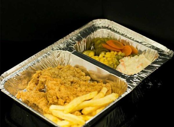 ظرف الومینیومی یکبار مصرف دو خانه خوراک 222
